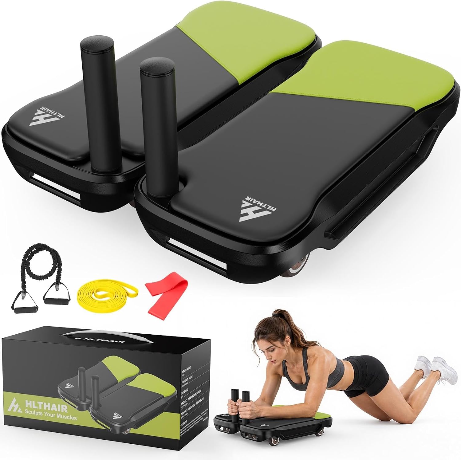 Ab Wheel Core Trainer with Det - Ab Roller Wheel With Elbow Support ulasan dan harga