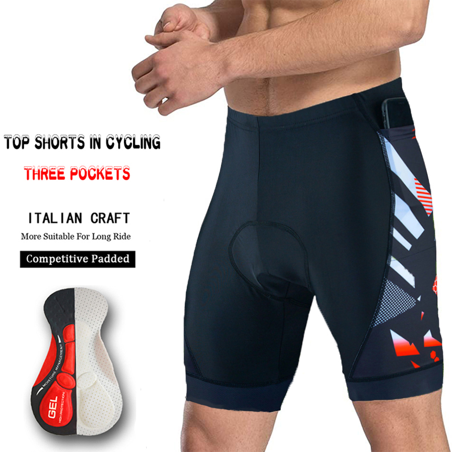 Three pocket Cycling Shorts Bi - Padded Cycling Shorts 5D Gel ulasan dan harga