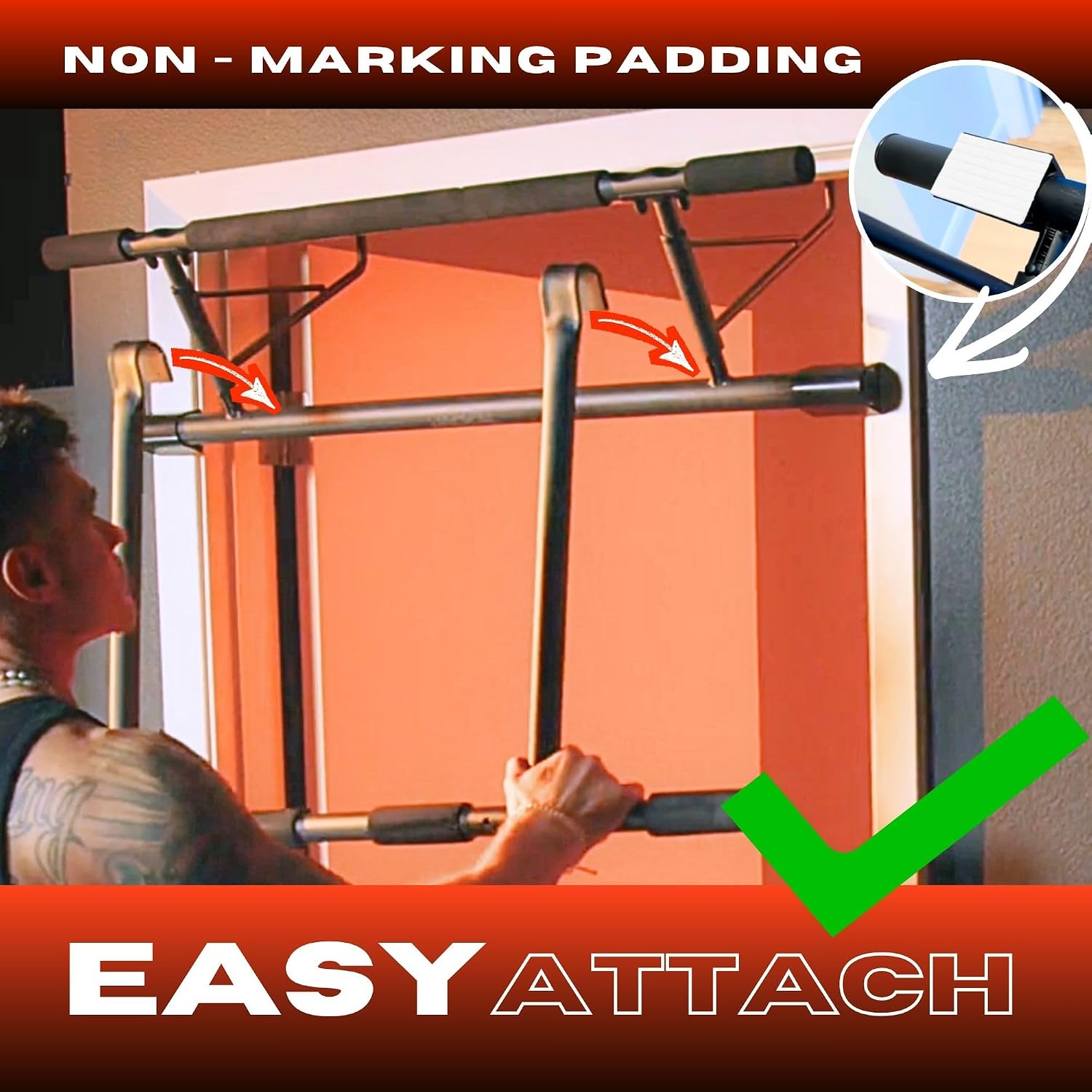 All-in-One Doorway Pull-Up and - Door Pull Up Bar No Screw ulasan dan harga